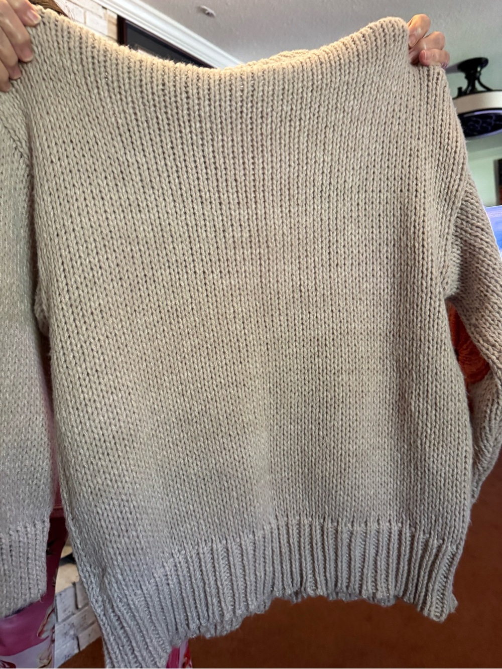 Katydid Cream Crewneck Sweater with Multicolor Floral Yarn Appliqués - Picture 8 of 8